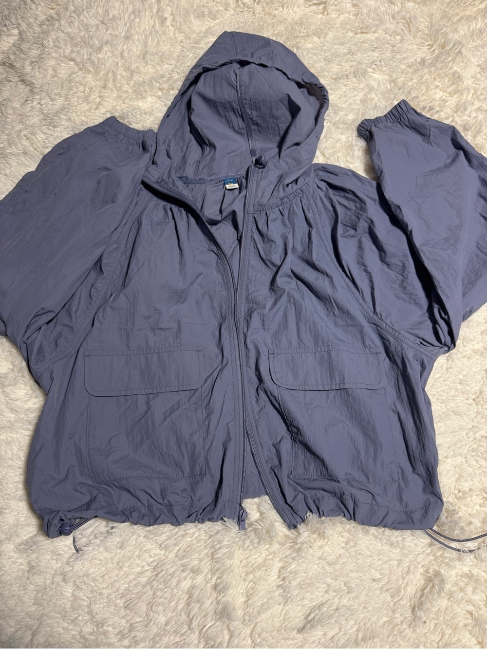 Women’s Quick Dry Lightweight Hooded Windbreaker Jacket Gray Size L